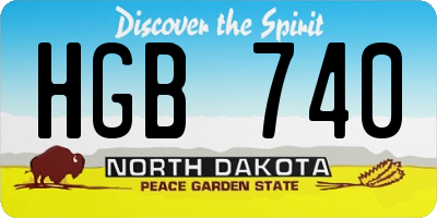 ND license plate HGB740