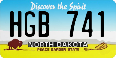 ND license plate HGB741