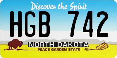 ND license plate HGB742