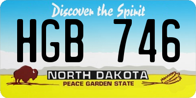 ND license plate HGB746