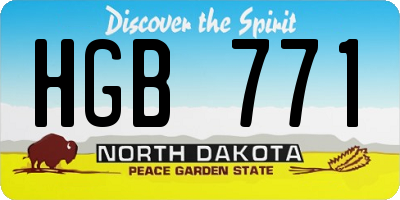 ND license plate HGB771
