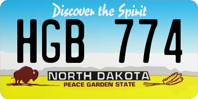 ND license plate HGB774