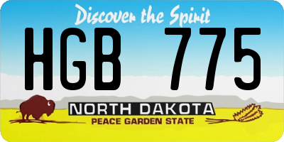 ND license plate HGB775