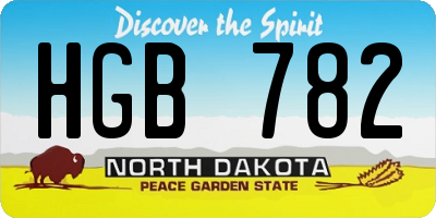 ND license plate HGB782