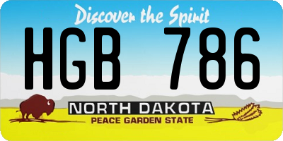 ND license plate HGB786