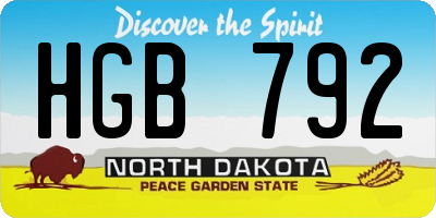 ND license plate HGB792