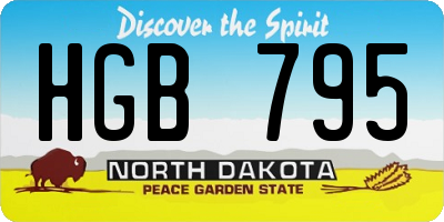 ND license plate HGB795