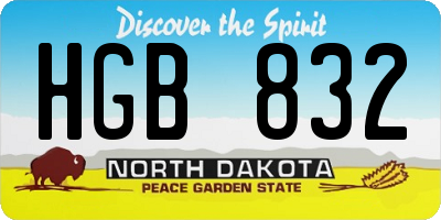 ND license plate HGB832