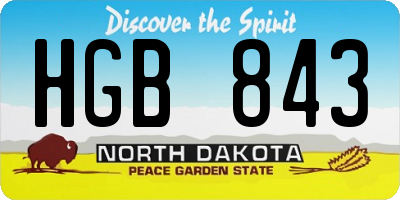ND license plate HGB843