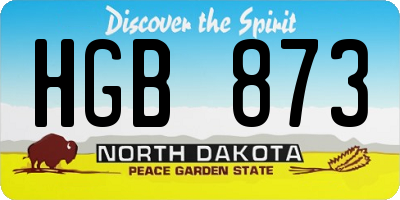 ND license plate HGB873