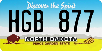 ND license plate HGB877