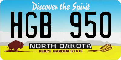 ND license plate HGB950