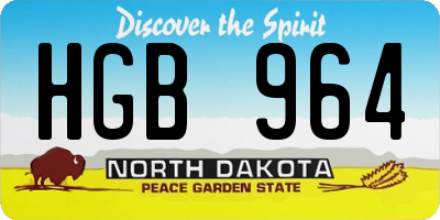 ND license plate HGB964