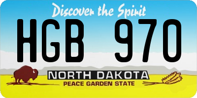 ND license plate HGB970