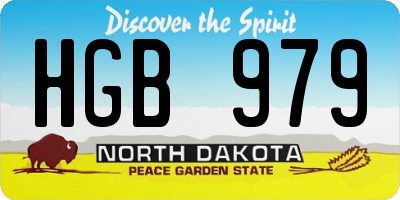 ND license plate HGB979