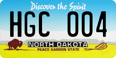 ND license plate HGC004