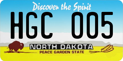 ND license plate HGC005