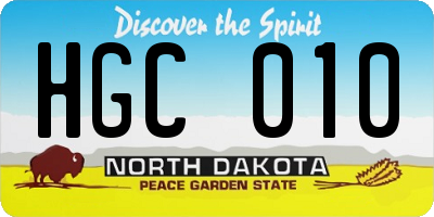 ND license plate HGC010