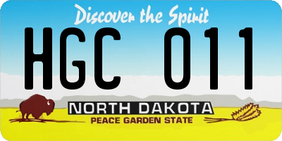 ND license plate HGC011