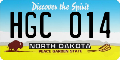 ND license plate HGC014