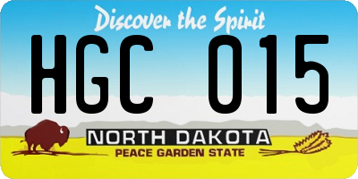 ND license plate HGC015