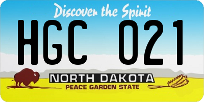 ND license plate HGC021