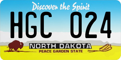 ND license plate HGC024