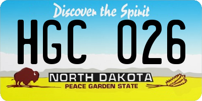 ND license plate HGC026