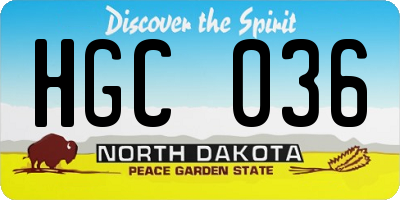 ND license plate HGC036