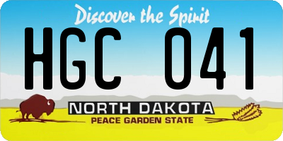 ND license plate HGC041