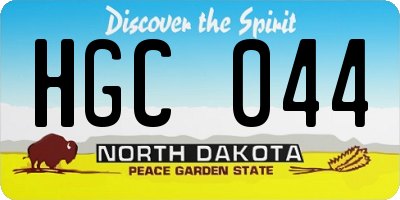 ND license plate HGC044