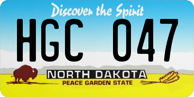 ND license plate HGC047