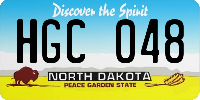 ND license plate HGC048