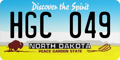 ND license plate HGC049