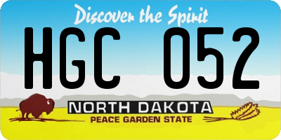 ND license plate HGC052