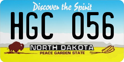 ND license plate HGC056