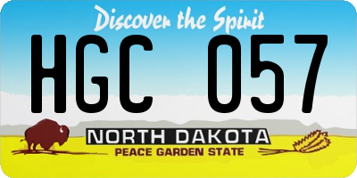 ND license plate HGC057
