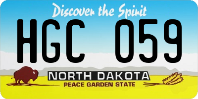 ND license plate HGC059