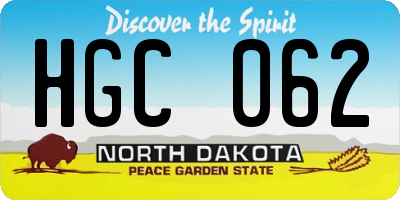 ND license plate HGC062
