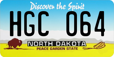 ND license plate HGC064