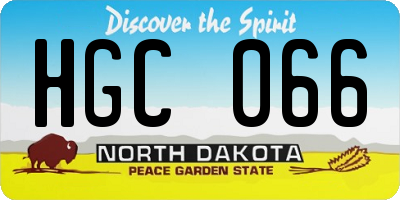 ND license plate HGC066
