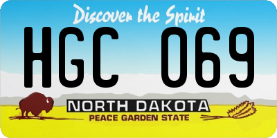 ND license plate HGC069