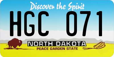 ND license plate HGC071