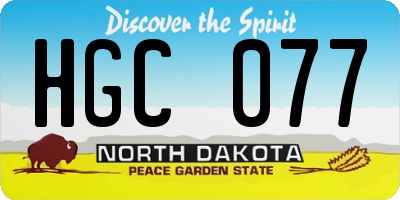 ND license plate HGC077