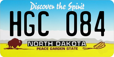 ND license plate HGC084