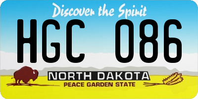 ND license plate HGC086
