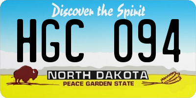 ND license plate HGC094