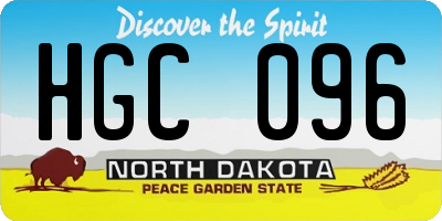 ND license plate HGC096