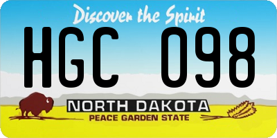ND license plate HGC098