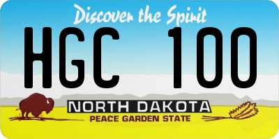 ND license plate HGC100